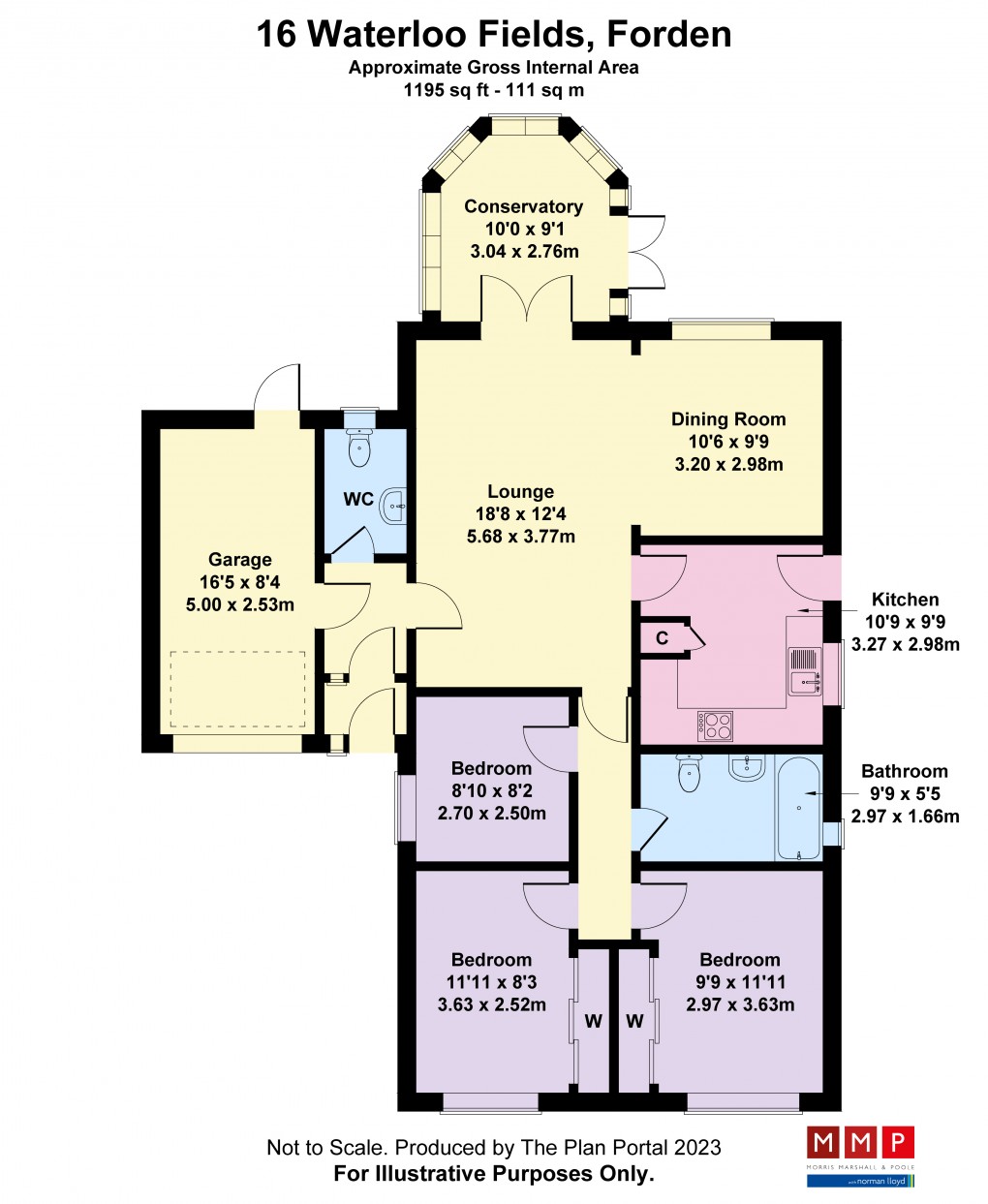 Floorplan for Waterloo Fields, Kingswood, Forden, Welshpool