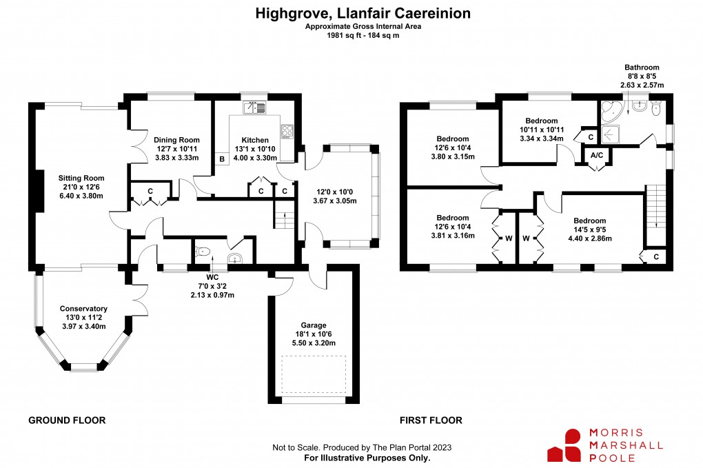Floorplan for Pear Tree Lane, Llanfair Caereinion, Welshpool, Powys