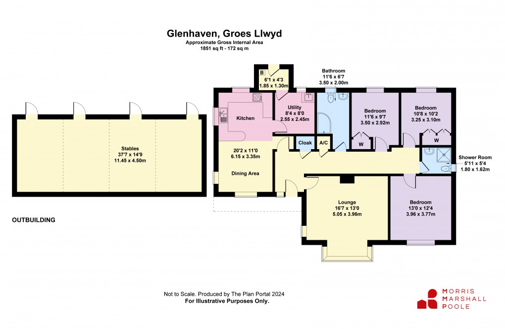 Floorplan for Groesllwyd, Guilsfield, Welshpool, Powys