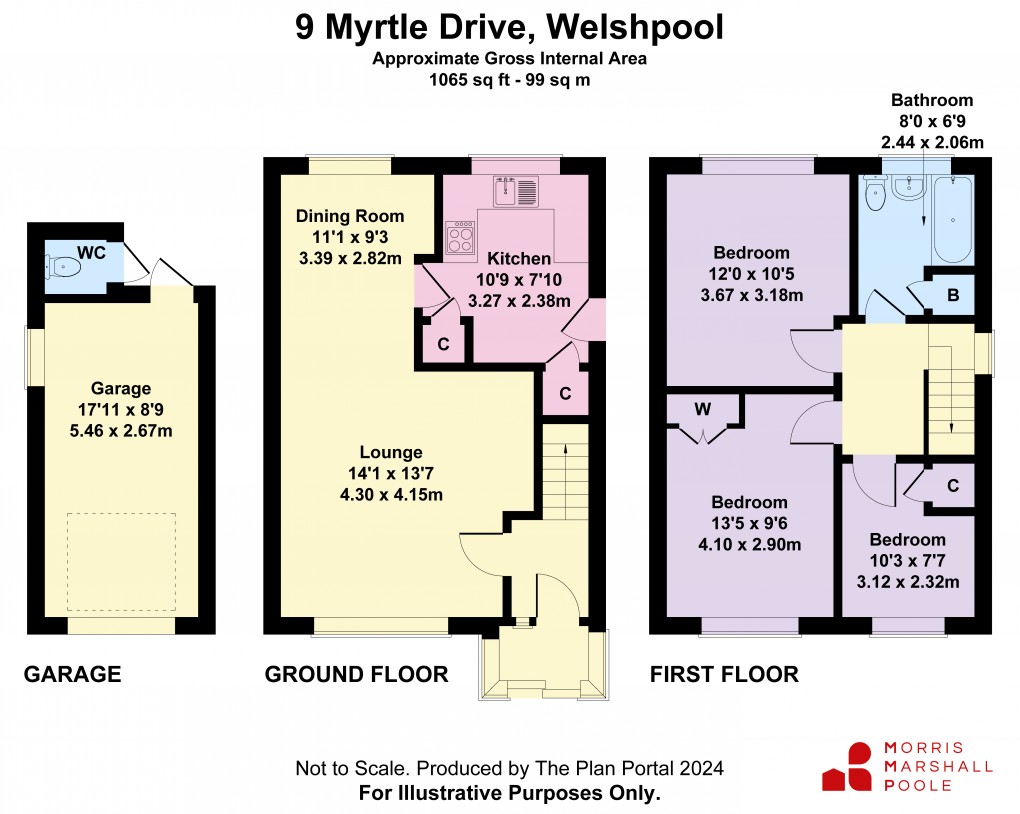Floorplan for Myrtle Drive, Welshpool, Powys