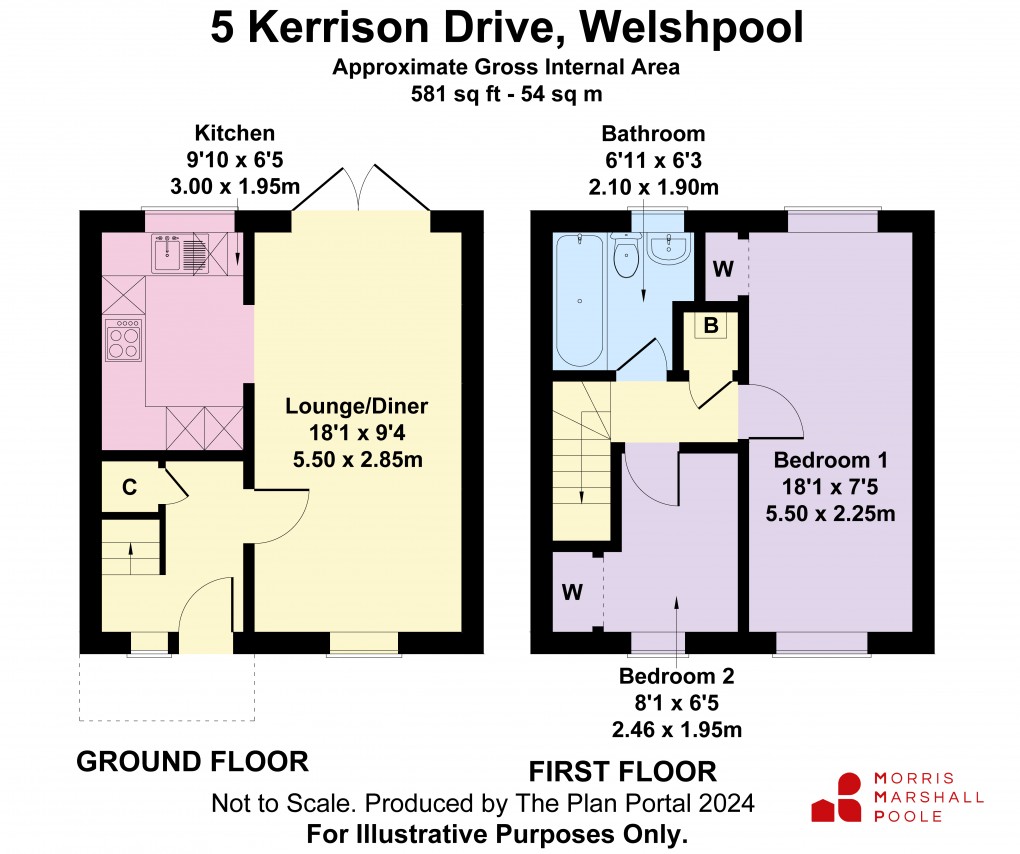 Floorplan for Kerrison Drive, Welshpool, Powys