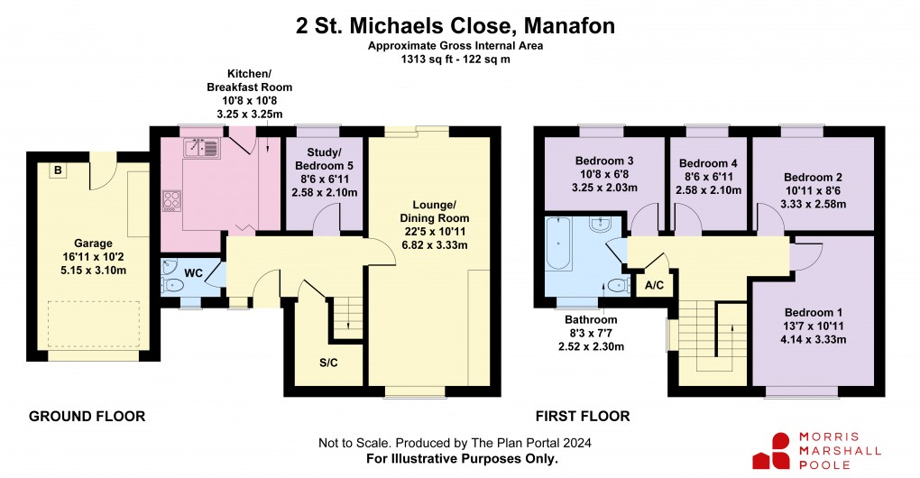 Floorplan for Manafon, Welshpool, Powys