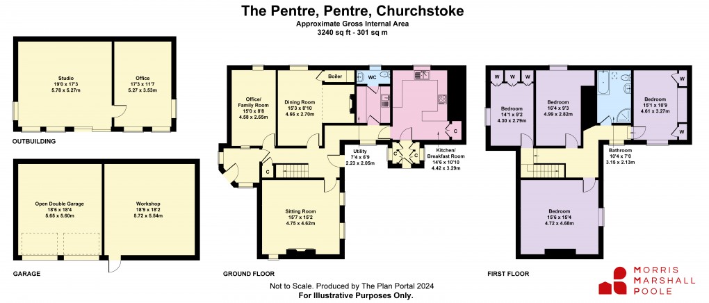 Floorplan for Pentre, Churchstoke, Montgomery, Powys