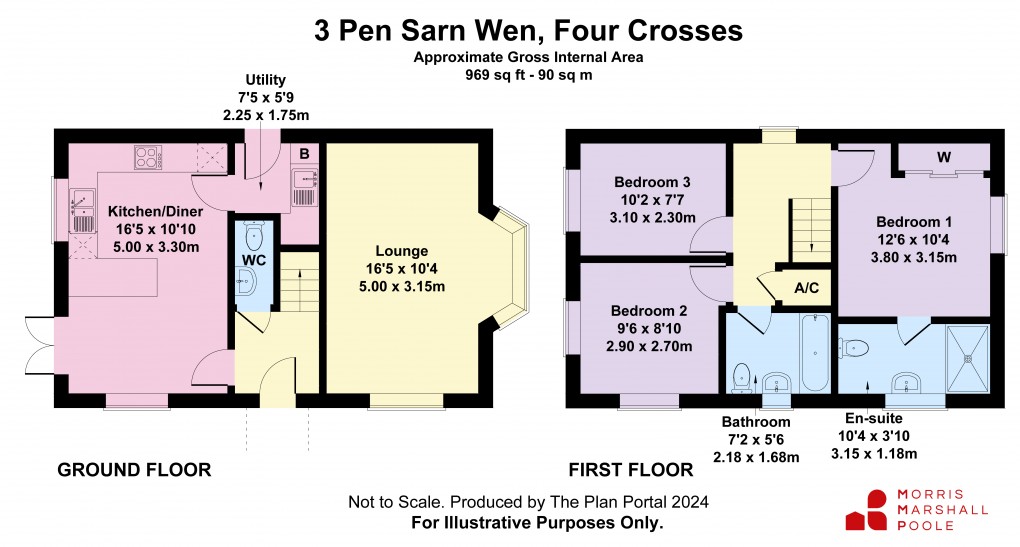 Floorplan for Pen Sarn Wen, Four Crosses, Llanymynech, Powys